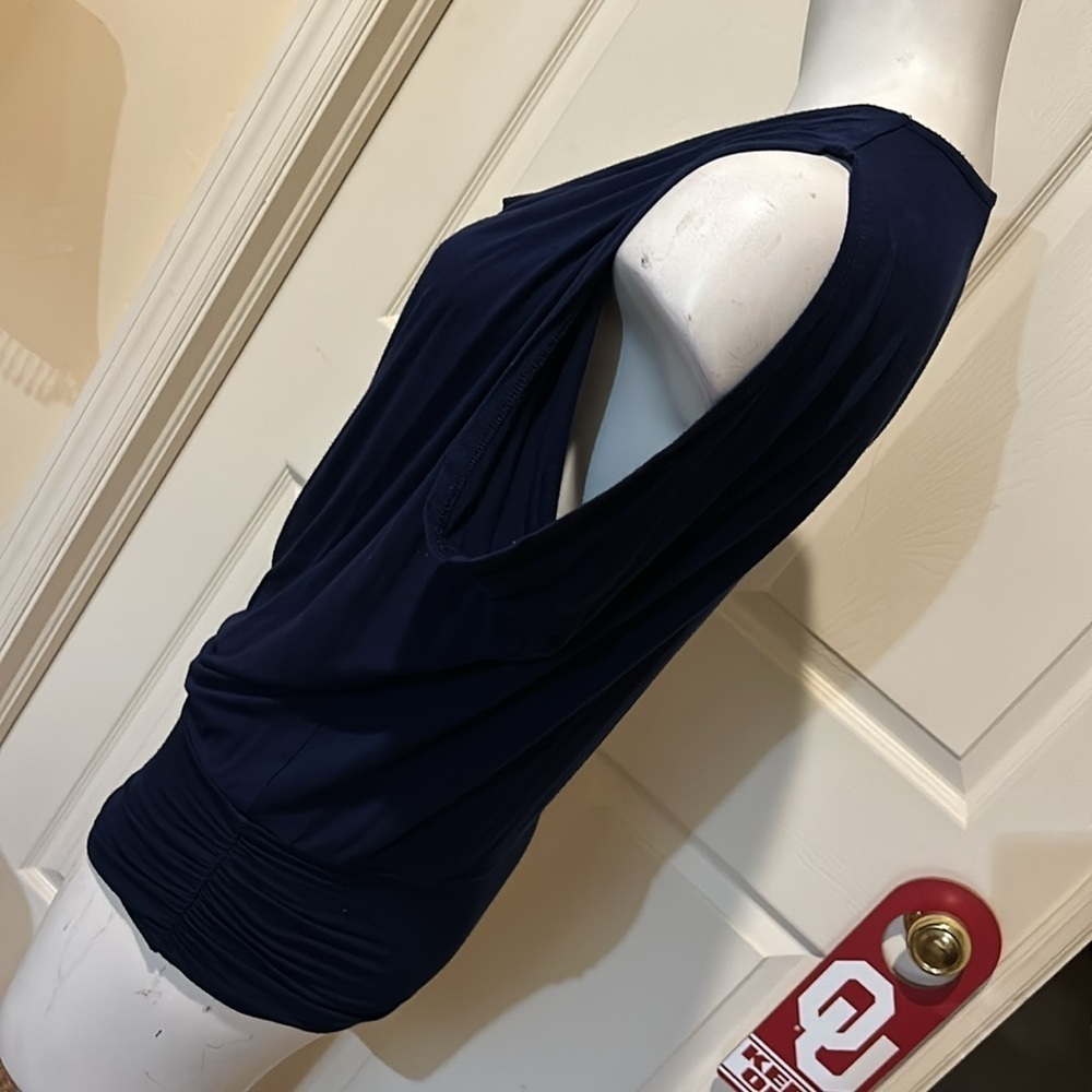 Storm Navy Ruched waist top. Small - Picture 3 of 8